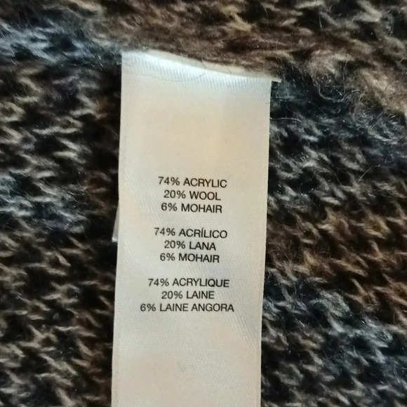 Chico's Jovi long line cardigan camo animal gray sequins wool mohair blend XL - Picture 8 of 10